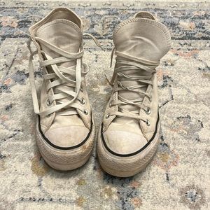 cute platform white converse